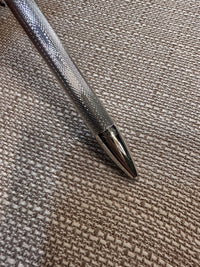 Unoargento Detailed Sterling Silver Push-Down Ballpoint Pen - $1K APR w CoA APR57