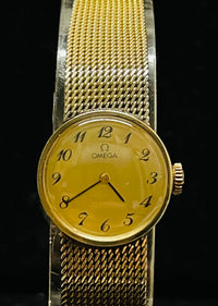 OMEGA RARE LADIES SOLID YELLOW GOLD & STAINLESS STEEL WATCH - $6.5K APR w/ COA! APR57