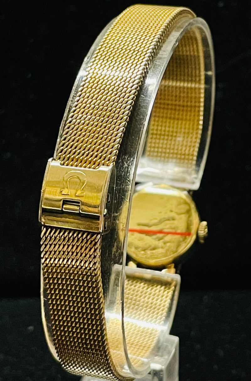 OMEGA RARE LADIES SOLID YELLOW GOLD & STAINLESS STEEL WATCH - $6.5K APR w/ COA! APR57