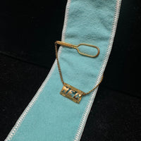 Vintage 1960s SWANK Goldtone Tie pin with "MEG" Monogram Bar - $400 APR w/ CoA APR57