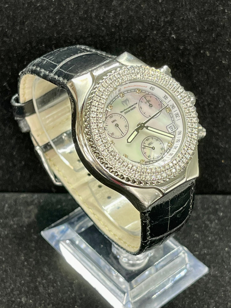 Technomarine Beautiful Diamond Bezel & MOP Dial SS Men's Watch - $8K APR w/ COA! APR 57