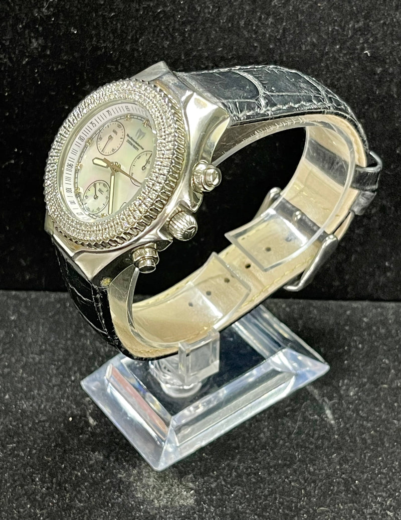 Technomarine Beautiful Diamond Bezel & MOP Dial SS Men's Watch - $8K APR w/ COA! APR 57