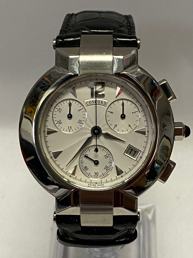 CONCORD Stainless Steel Beautiful Chronograph Date Unisex Watch- $8K APR w/ COA! APR57