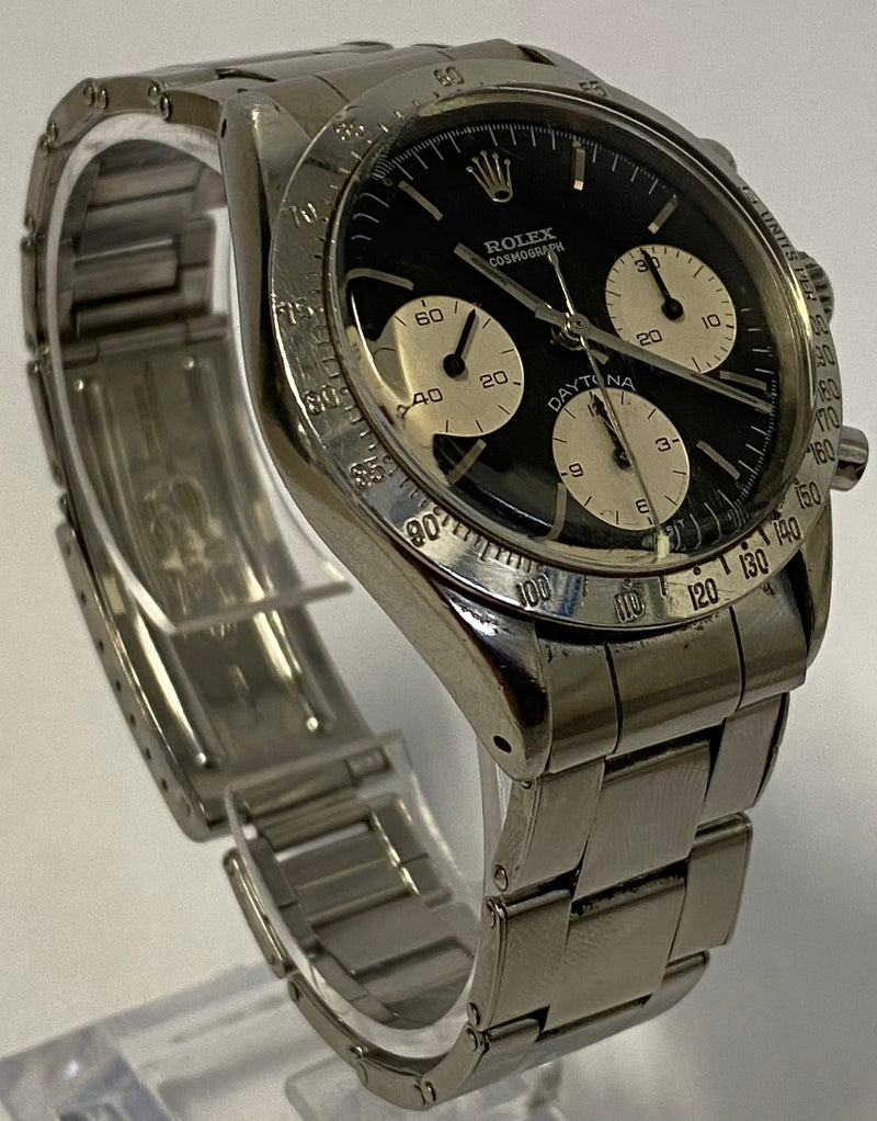 ROLEX Vintage 1969 Daytona Cosmograph Wristwatch in Stainless Steel with Black Dial & 3 Silver Subdials - $200K Appraisal Value! ✓ APR 57