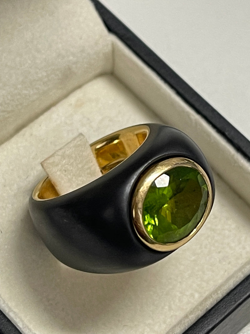 Sidney Garber Designer 18 K YG, 4 Ct Peridot Stone Ring - $30 APR w/ CoA! APR 57