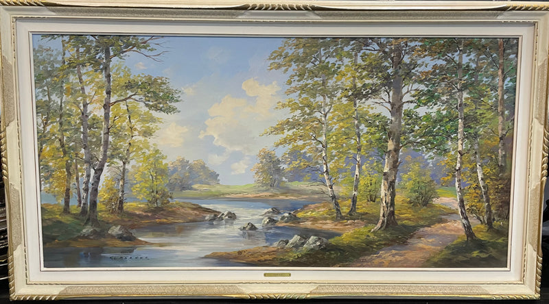 Oil on Canvas Landscape Konrad Signed K.L. Marker Framed - $6K APR w/ CoA! APR57