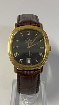 OMEGA Deville Gold-Tone Wristwatch w/ Rare Black Dial - $10K APR Value w/ CoA! ✓ APR 57