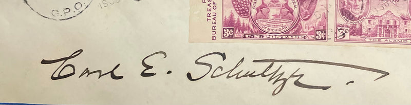 Original Carl E Schultze Signed Commemorative Envelope 1936 - $4K APR w/CoA APR57