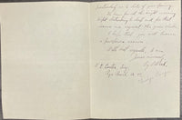Roy Owen West Chicago Hand Written Signed Letter 1914 - $6K APR w/CoA APR57
