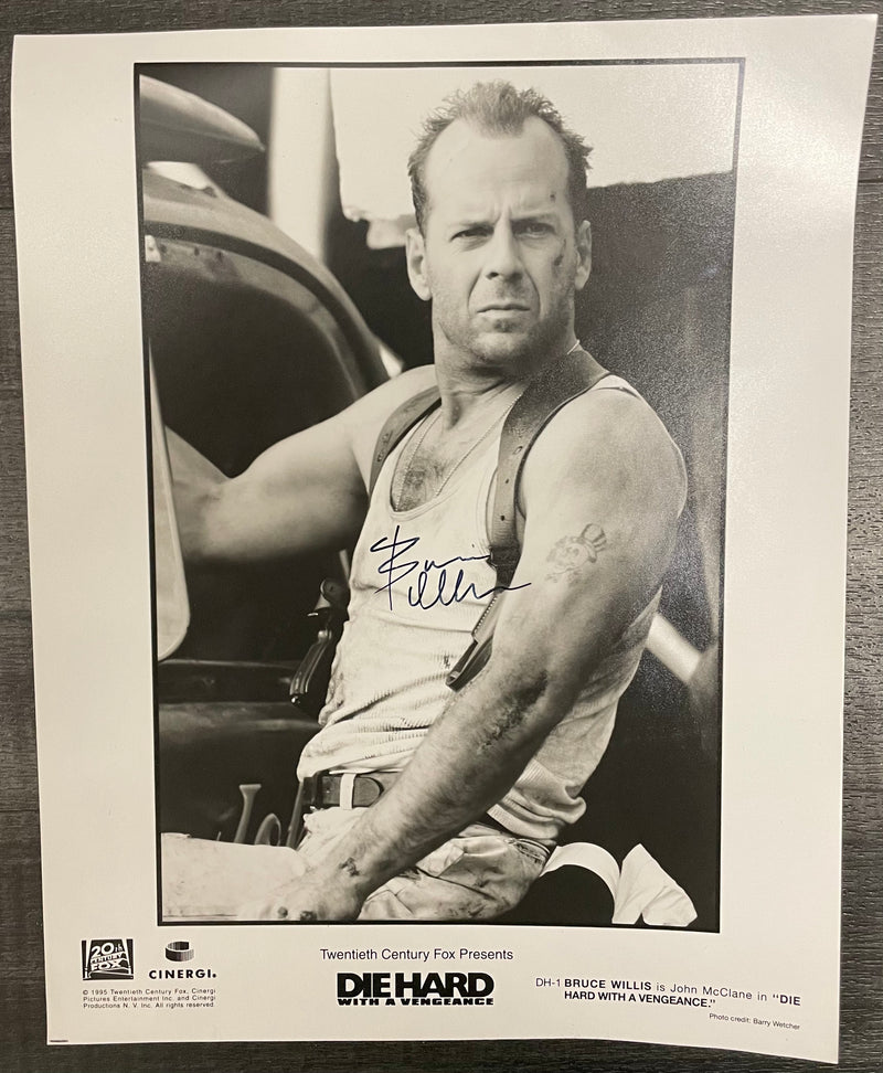 Original B&W Bruce Willis Signed Photo Die Hard With A Vengeance - $4K APR w/CoA APR57