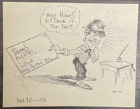 Dennis McCarthy Hand Drawn Signed Cartoon Howes Norris Jr. 1921 -$2.5K APR w/CoA APR57
