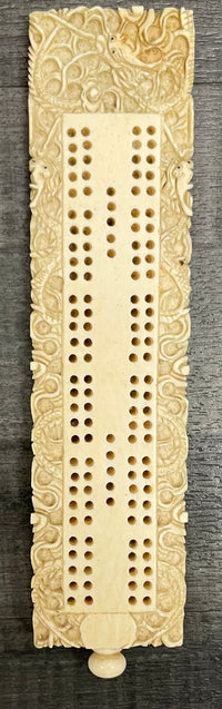 Antique Chinese Carved Bone Dragon Cribbage Board C.1900’s - $3K APR w/CoA APR57