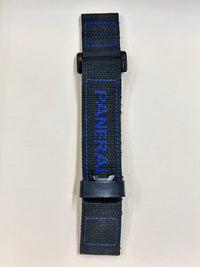 PANERAI ALMOST NEW Black Nylon Blue Logo Watch Strap - $600 APR w/ CoA! APR 57