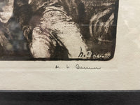 Framed Signed Honoré Daumier Le Wagon De Troisième Classe Etching -$3K APR w/CoA APR57