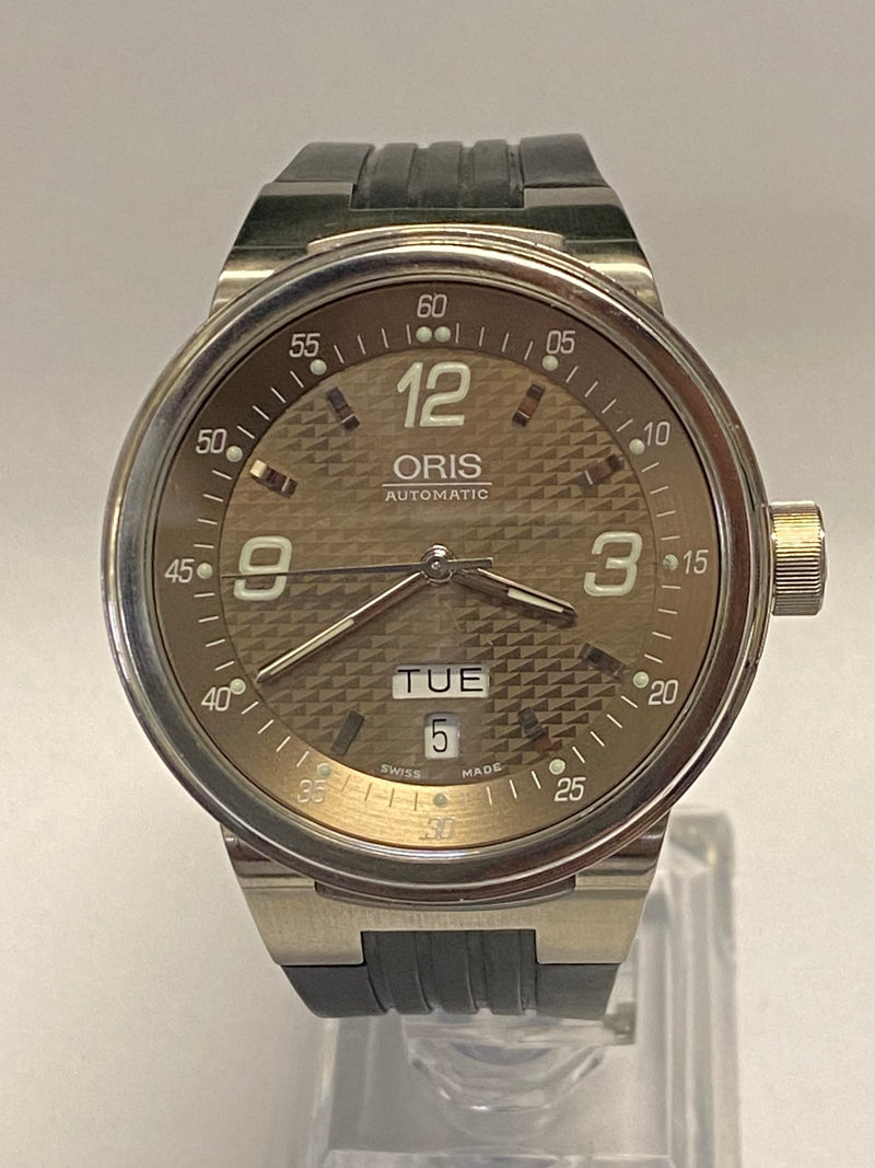 Oris SS Automatic Unique Textured Platinum Brand New Unisex Watch $6K APR w/ COA APR57