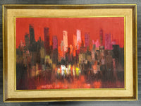 ELLIOS, Mid Century Modern New York Cityscape Abstract, Signed- $5K APR w/ CoA! APR57