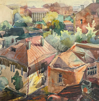 Yefim Moiseevich Royak "City Landscape" Watercolor, C.1930- $30K APR w/ CoA!! APR57