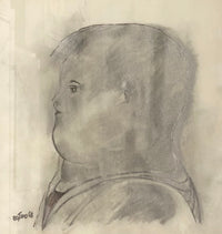 FERNANDO BOTERO One Of a Kind Drawing Profile Side Young Boy - $600K APR w/ CoA! APR57