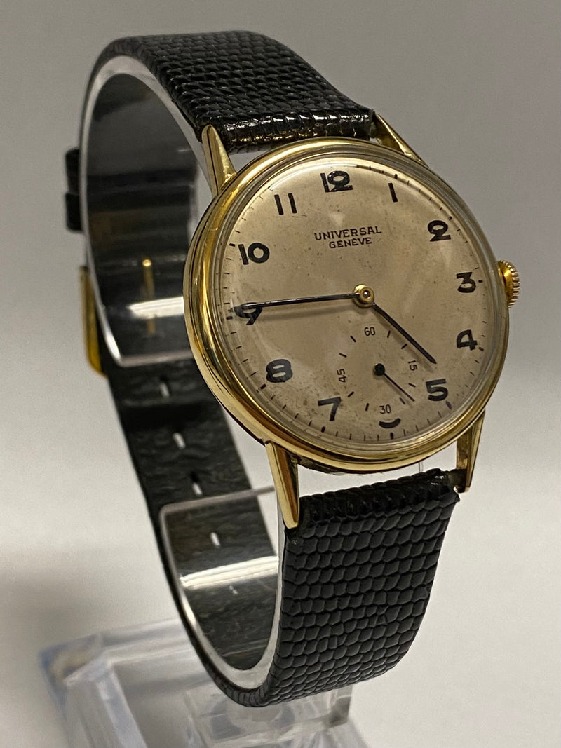UNIVERSAL GENEVE 18K Yellow Gold Vintage C. 1940's Men's Watch- $10K APR w/ COA! APR57