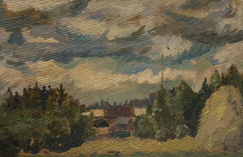 Yefim Moiseevich Royak "Landscape with Clouds" Oil on Board 1947- $30K APR w/CoA APR57