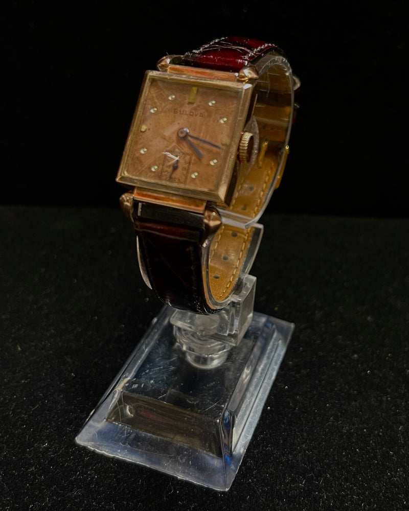 Bulova c. 1940´s 14K Rose Gold Unisex Watch With Square Case - $6K APR w / COA! APR 57