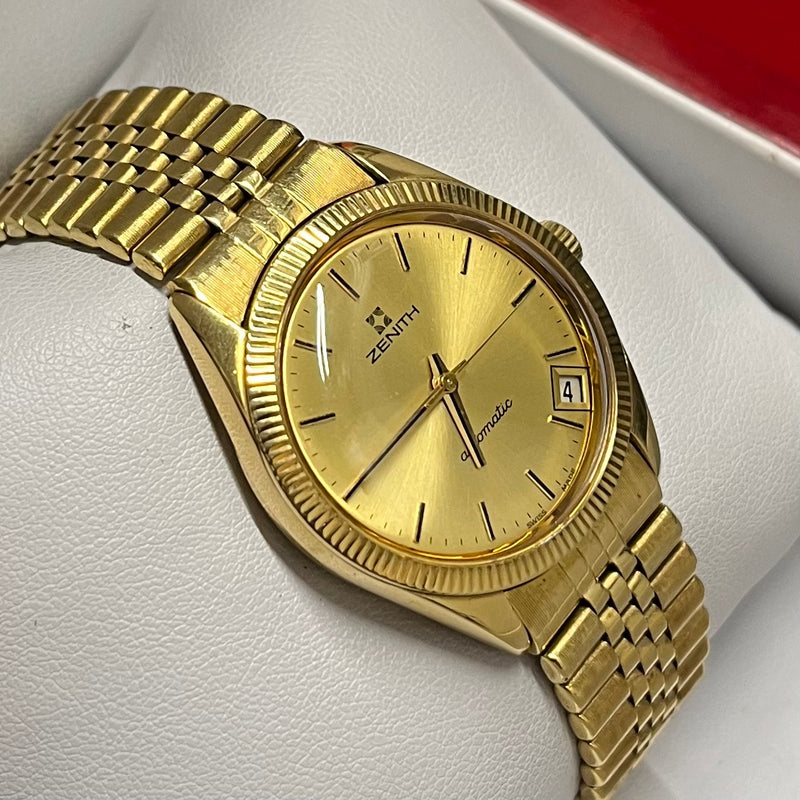 ZENITH 18K Yellow Gold Vintage circa 1960s Wristwatch - $30K APR Value w/ CoA! APR 57