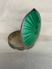 INSPIRED BY FABERGÉ - STERLING SILVER GREEN COMPACT CASE!!!!!! - $6K APR w/ CoA! APR57
