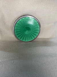 INSPIRED BY FABERGÉ - STERLING SILVER GREEN COMPACT CASE!!!!!! - $6K APR w/ CoA! APR57