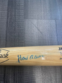 HANK AARON PERSONAL MODEL GAME STYLE BAT SIGNED AND ENGRAVED APR57