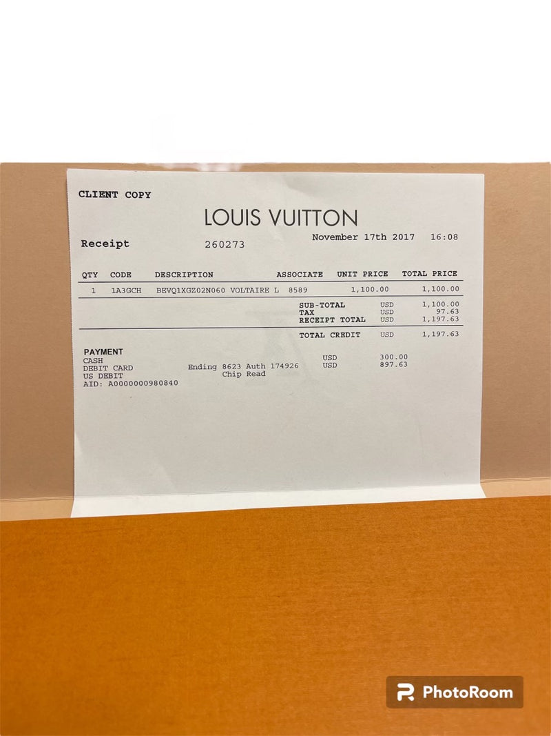 Louis Vuitton Online Receipt