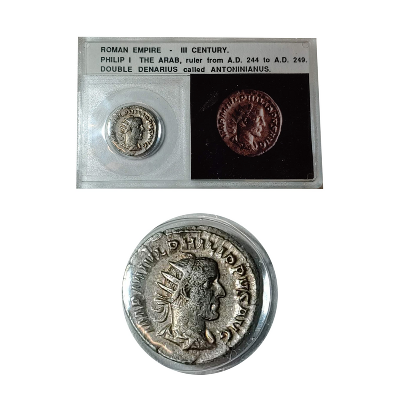 III CENTURY PHILIP I DOUBLE DENARIUS ROMAN EMPIRE w/CoA+$600 APR! APR57