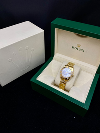 ROLEX Oyster Perpetual Datejust 18K Yellow Gold with Diamond Bezel and Diamond Pearl Dial! - $70K Appraisal Value! APR57