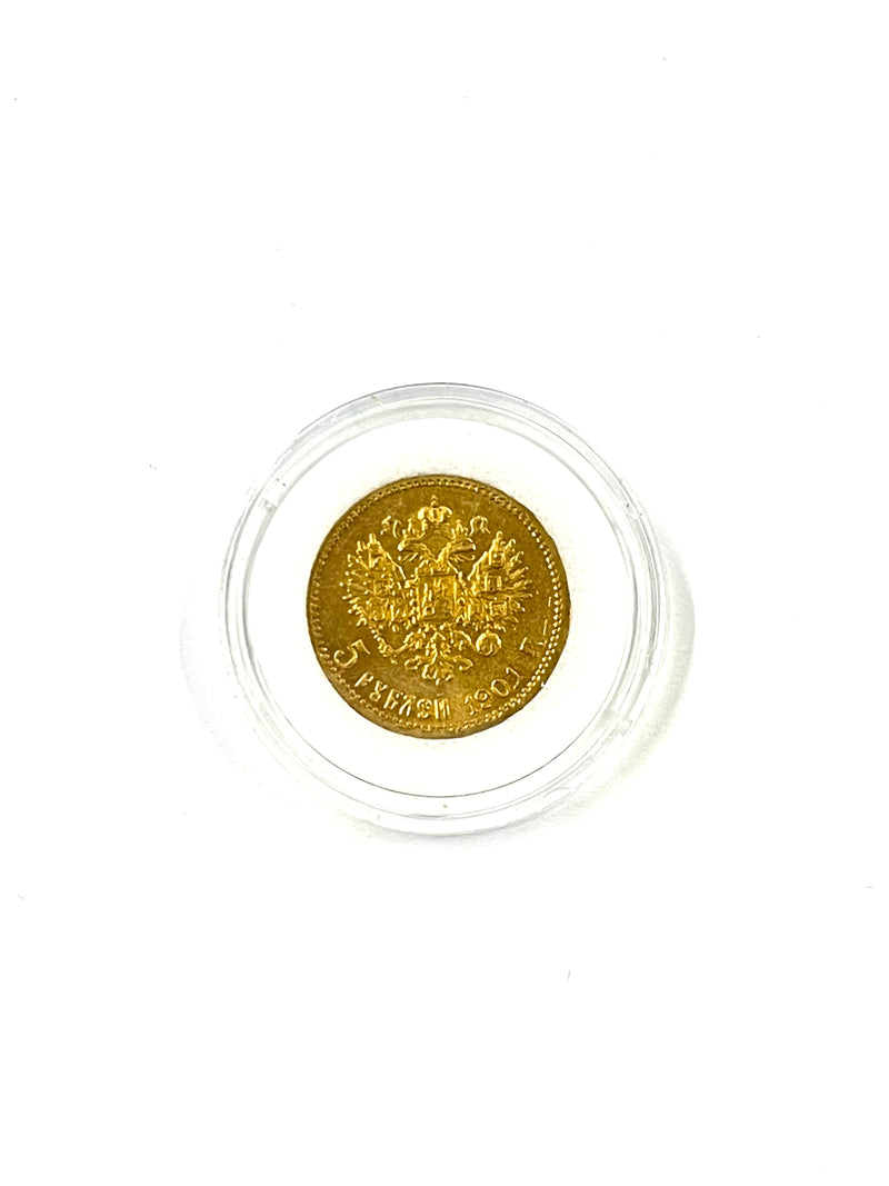 1901 O3 Russia 5R Gold Coin - $1.5K APR w/ COA APR57