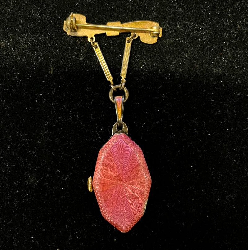 FREY & Co. Antique Pink Enamel Pendant Watch - $13K APR w/ COA! APR57