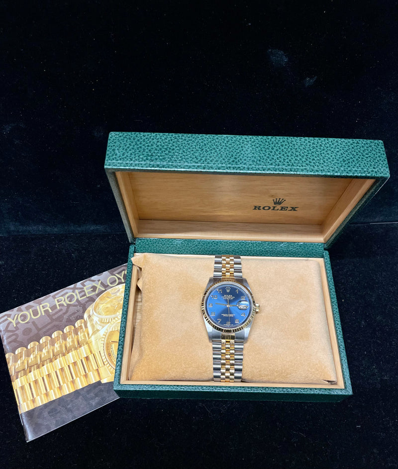 Brand New Rolex Oyster Perpetual Datejust with Blue Sapphire Dial-$35K APR w/COA APR57