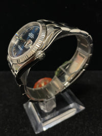 ROLEX datejust WG/ SS blue sapphire dial Unisex Watch - $24K APR w/ COA! APR57