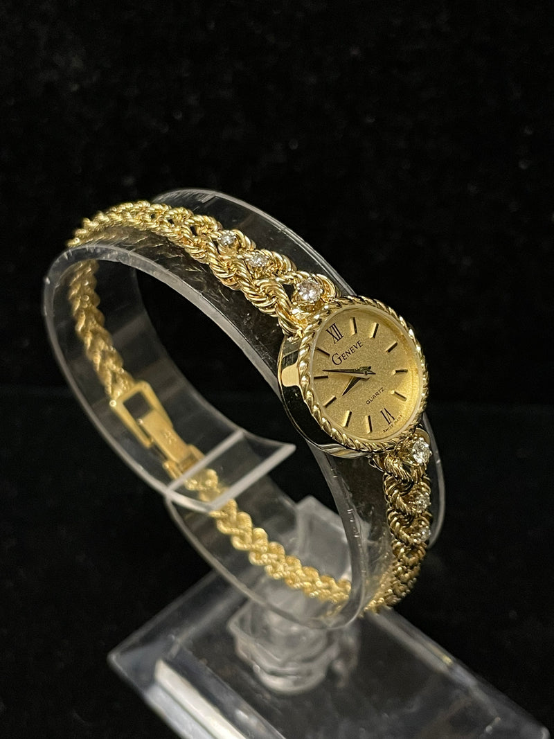 GENEVE Beautiful Solid Gold w/ dmds Quartz Ladies' Watch - $15K APR w/ COA! APR57