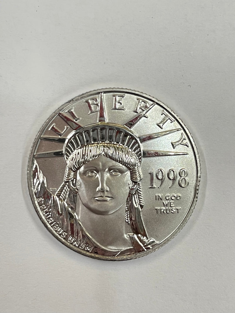 1998 US Liberty Head $50 1/2oz Platinum Coin - $4K APR w/ COA APR57