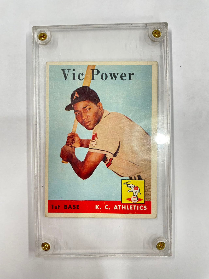 1958 TOPPS VIC POWER #406 - $200 APR w/ CoA APR57