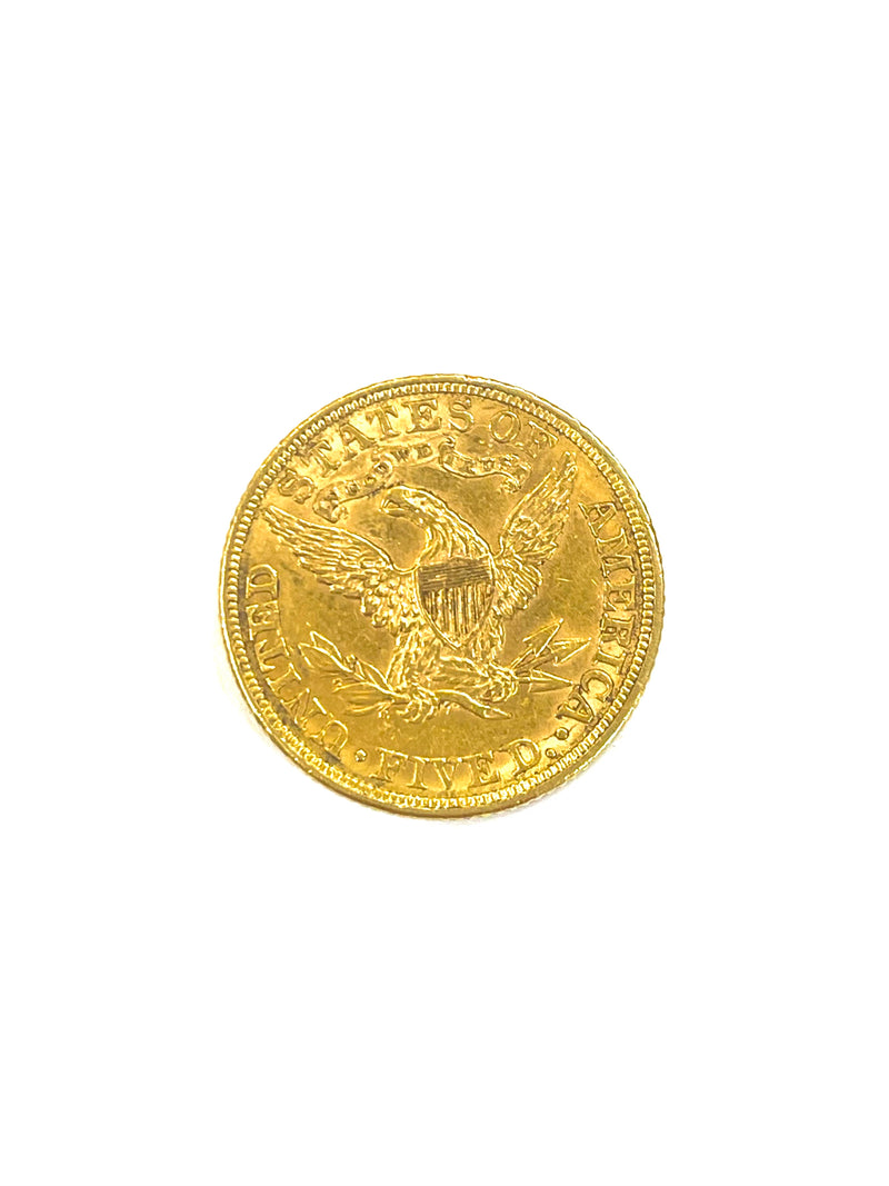 1886 US LIBERTY HEAD $5 GOLD COIN - $1.5K APR w/ COA APR57