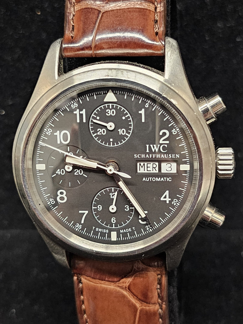 IWC Der Flieger Pilot Chronograph Stainless Steel Automatic Men's Wristwatch  -  $16K APR w/ CoA! ✓ APR 57