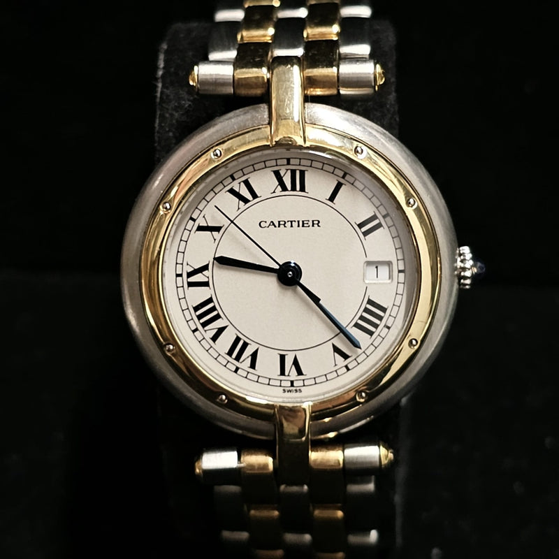 CARTIER Panthere Two-Tone Round Quartz Wristwatch in YG & SS - $10K VALUE! APR 57