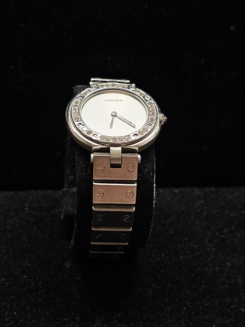 CARTIER SANTOS 28 Diamonds SS Beautiful Brand New Ladies Watch- $20K APR w/ COA! APR57