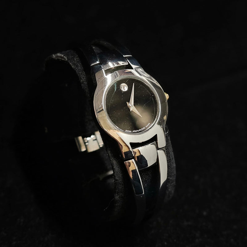MOVADO Museum Style Stainless Steel Unique Watch w/ Black Dial - $2K APR w/ COA! APR 57