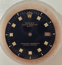 ROLEX ORIGINAL DATE DIAL BLACK W/ 10 DIAMONDS UNIQUE BRAND NEW - $7K APR w/ COA! APR57