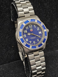 TAG HEUER Professional SS Men's Watch w/ Blue Dial & Bezel - $2.5K Appraisal Value! ✓ APR 57