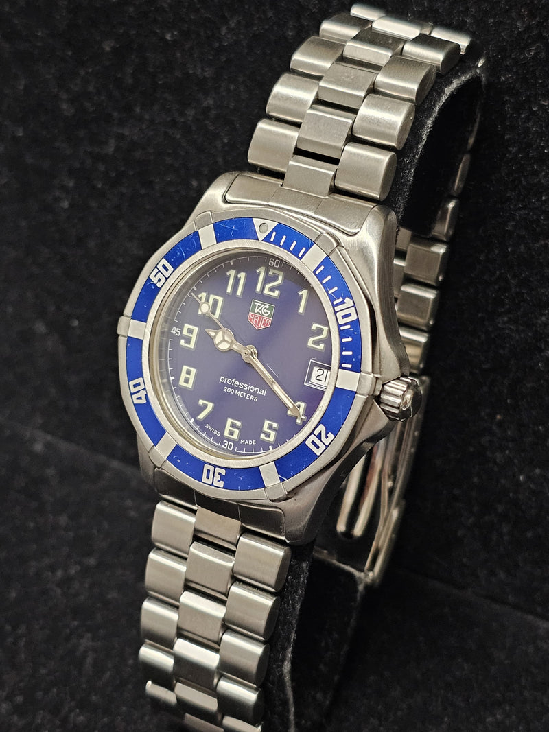 TAG HEUER Professional SS Men's Watch w/ Blue Dial and Bezel
