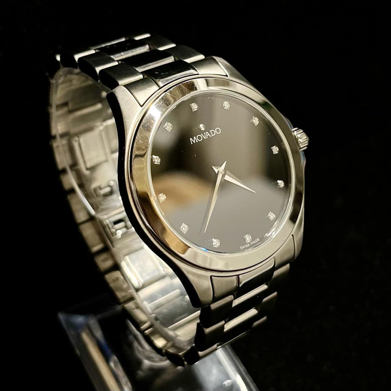 MOVADO Stainless Steel w/ Diamond Markers Beautiful Wristwatch - $5K APR w/ COA! APR57