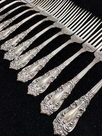 Amston Sterling, Set of 12 Vintage Forks C. 1913 Beautiful - $5K APR w/CoA!! APR57