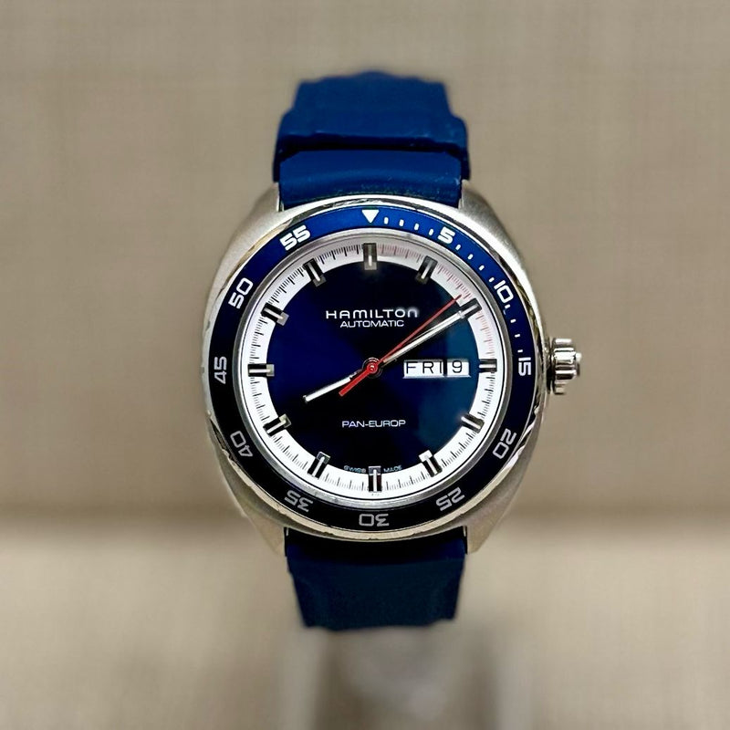 Hamilton American Classic Pan Europ Day Date SS Men's Wristwatch-$4K APR w/ COA! APR57